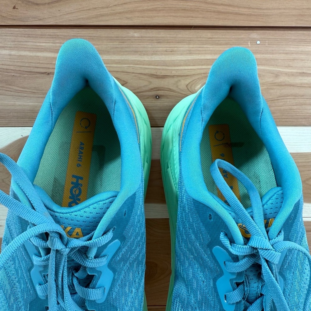 Hoka One One Arahi 6 Men's Running Shoes Walking Gym Size 9.5D Ocean Mist Lime - Picture 11 of 13